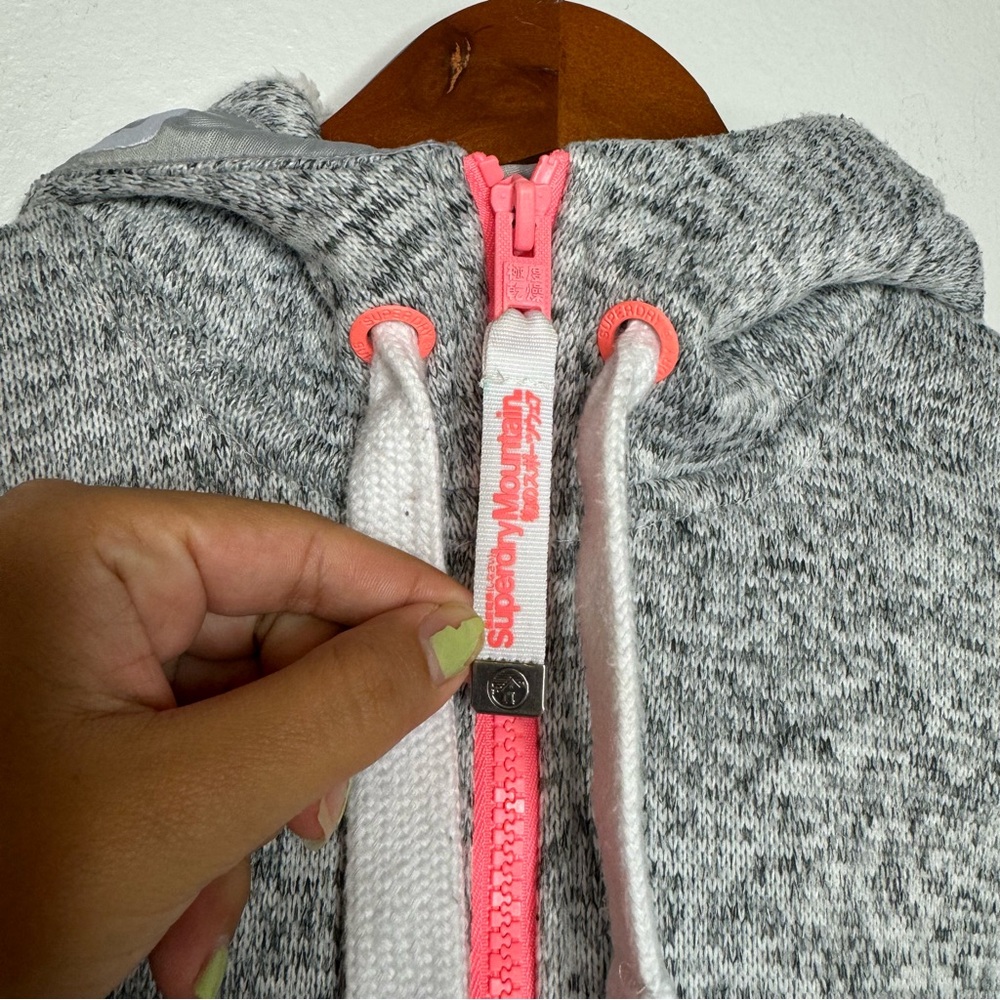 Superdry Gray Storm Colour Pop Zip Hoodie - Picture 3 of 9